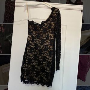 One sleeve night mini dress